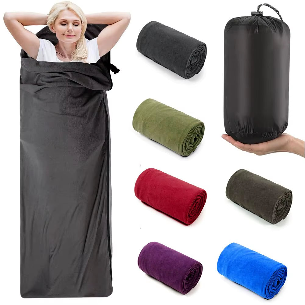 Cozy Fleece Sleeping Bag Liner - Portable and Warm for Camping, Backpacking & Travel