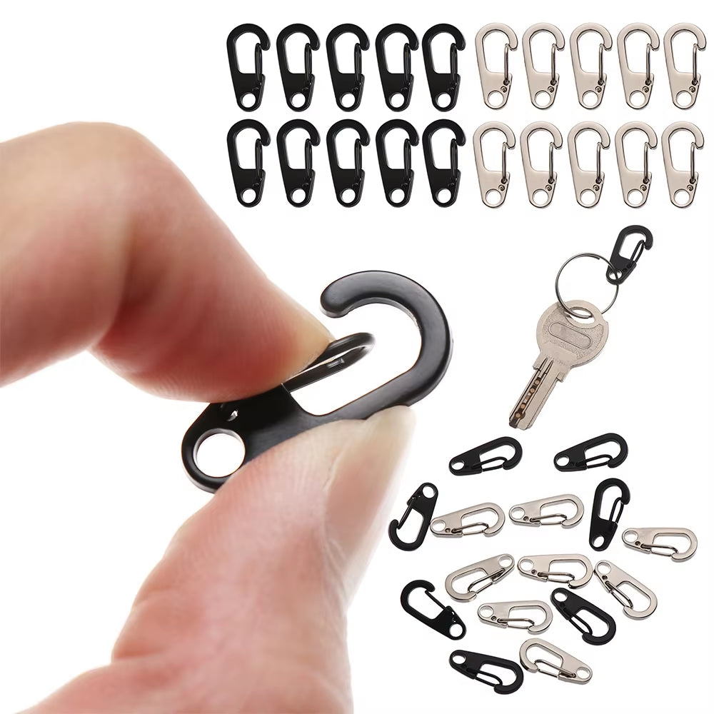 4/10Pcs Carabiner D-Ring Key Chain Spring Clips Mini Aluminium Alloy Hang Buckle Survival EDC Gear Outdoor Camping Keyring Tool