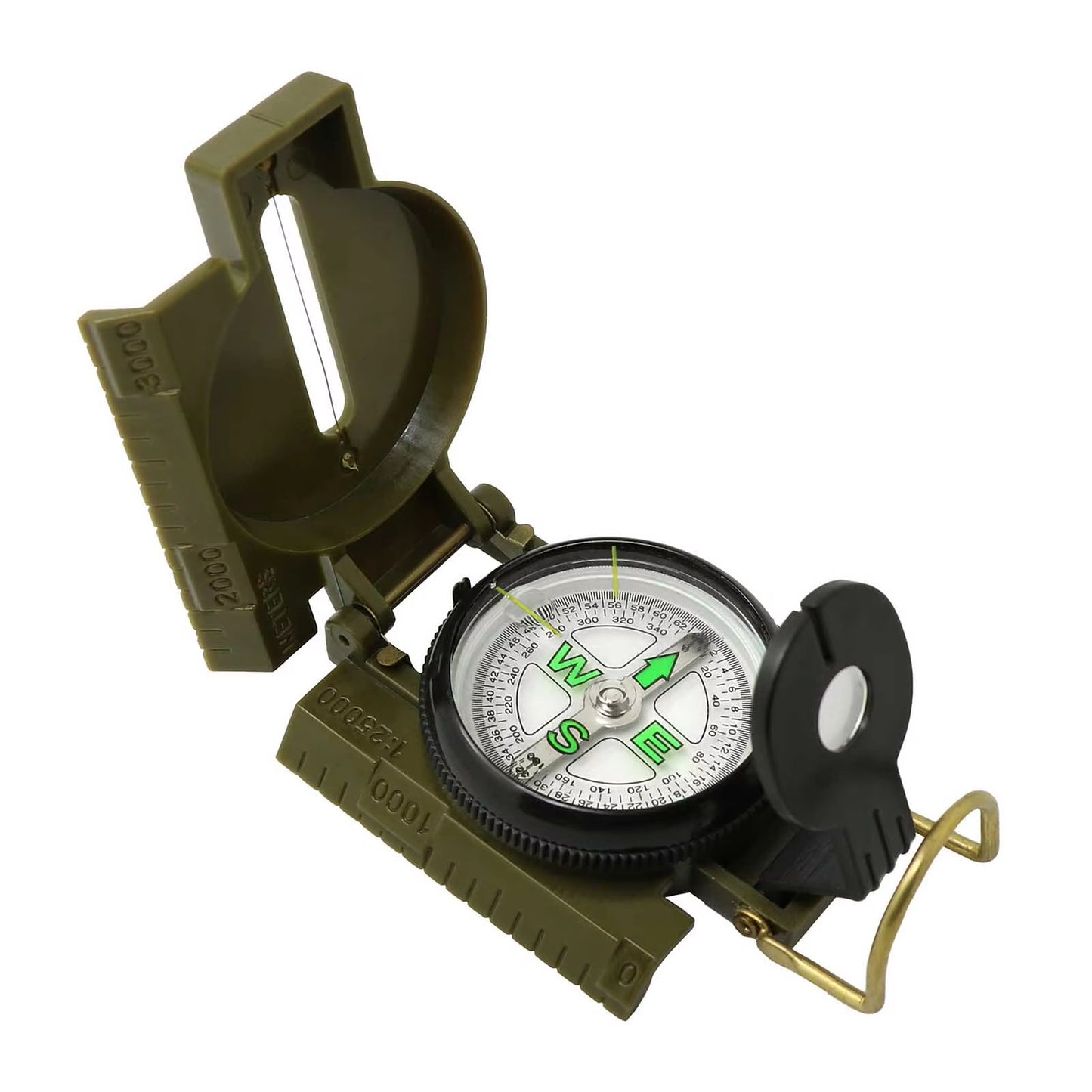 Multi-Function Lensatic Compass with Glow-in-the-Dark Dial - Essential for Outdoor Navigation