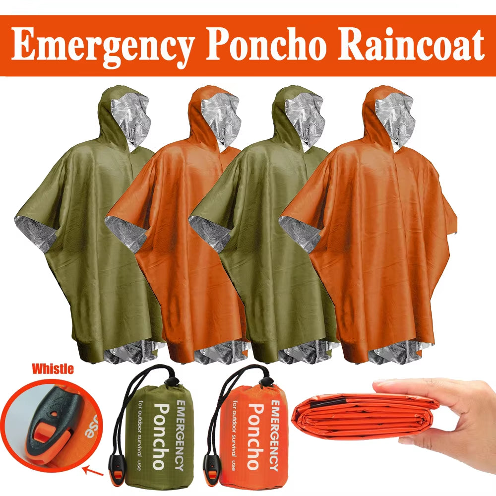 Emergency Survival Poncho - Waterproof, Windproof, and Insulated for Outdoor Adventures, Camping, and Emergencies