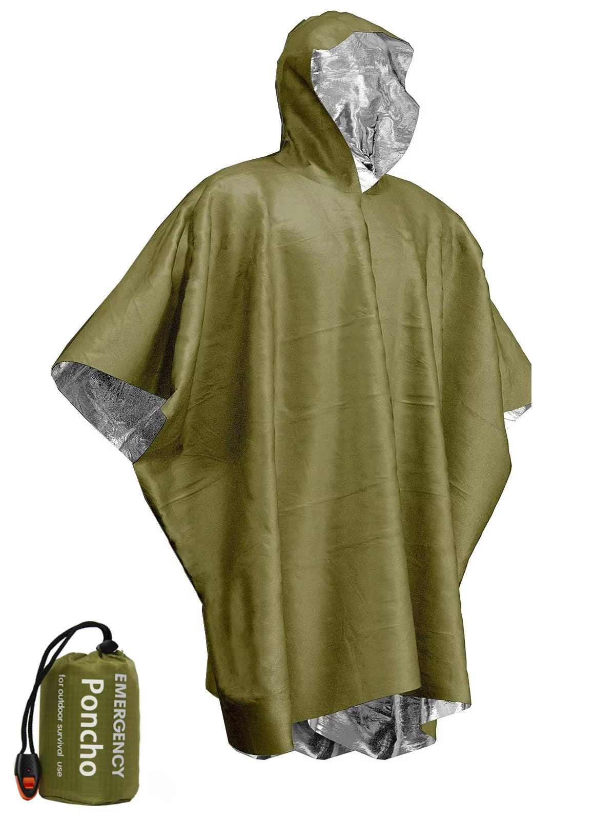 Emergency Survival Poncho - Waterproof, Windproof, and Insulated for Outdoor Adventures, Camping, and Emergencies