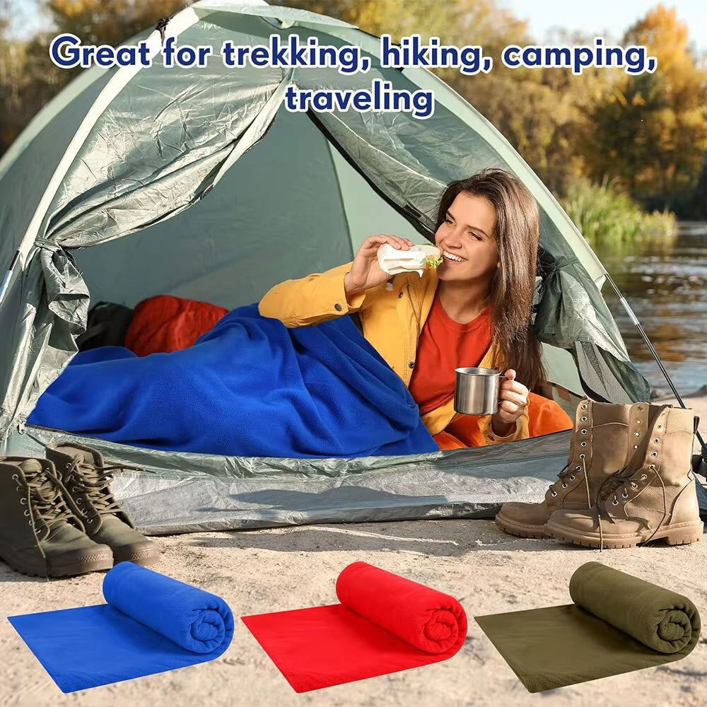 Cozy Fleece Sleeping Bag Liner - Portable and Warm for Camping, Backpacking & Travel