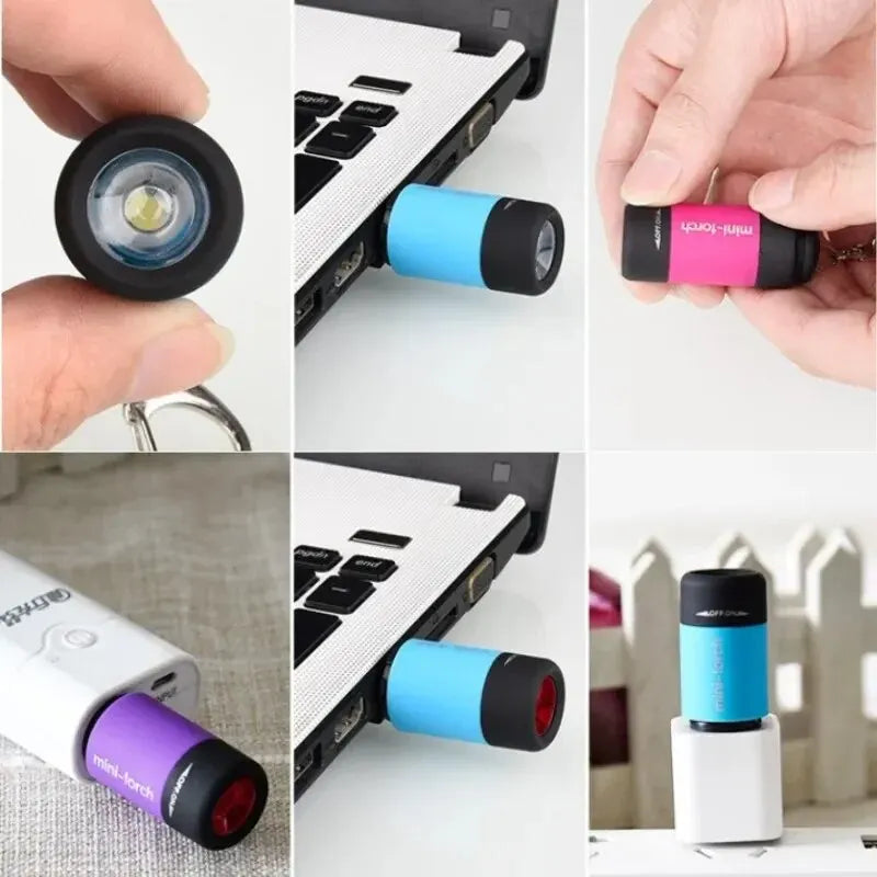 USB Rechargeable Waterproof LED Keychain Flashlight