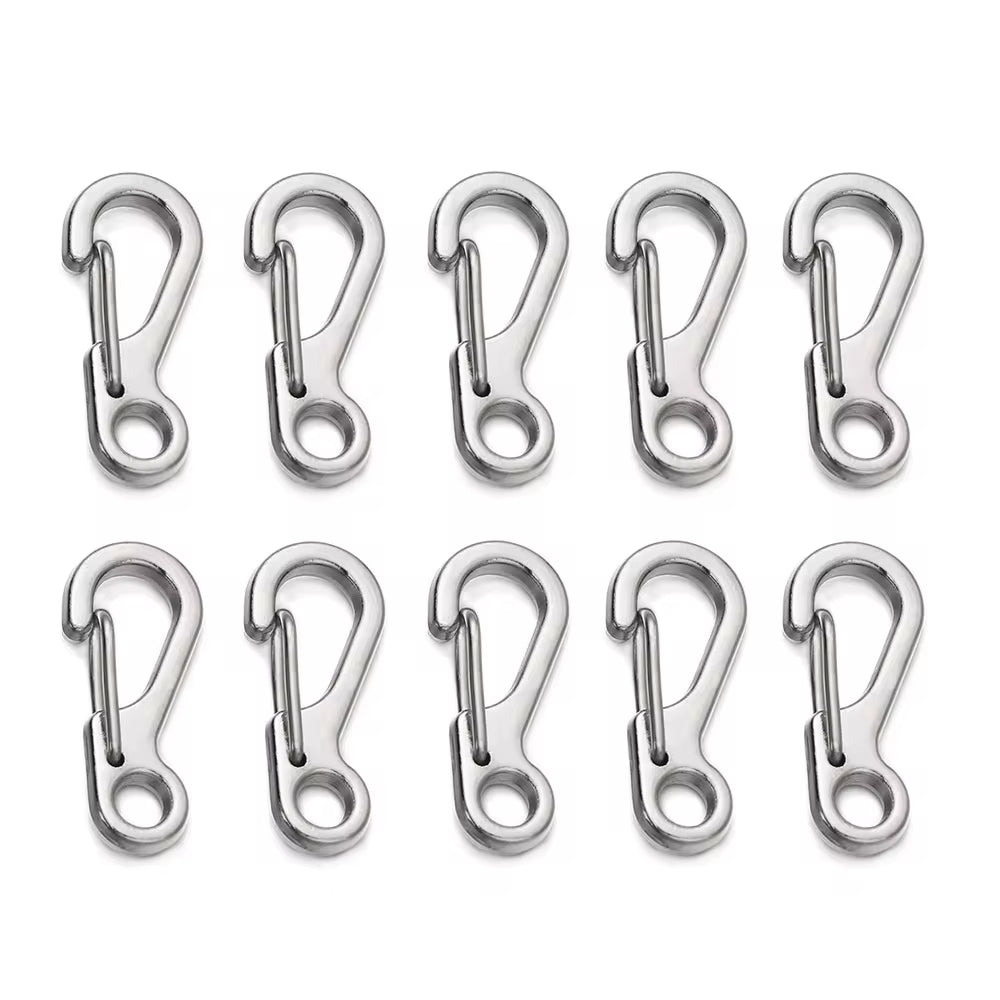 4/10Pcs Carabiner D-Ring Key Chain Spring Clips Mini Aluminium Alloy Hang Buckle Survival EDC Gear Outdoor Camping Keyring Tool